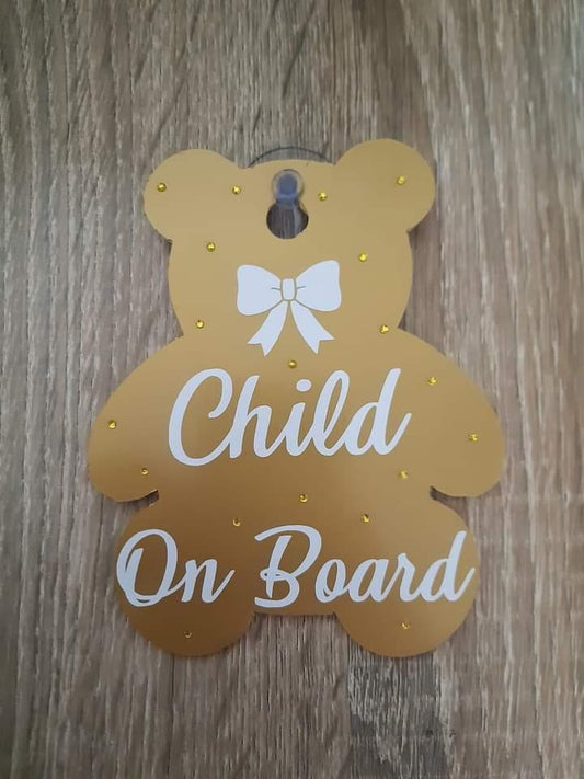 Bear Shaped 'On Board' Sign